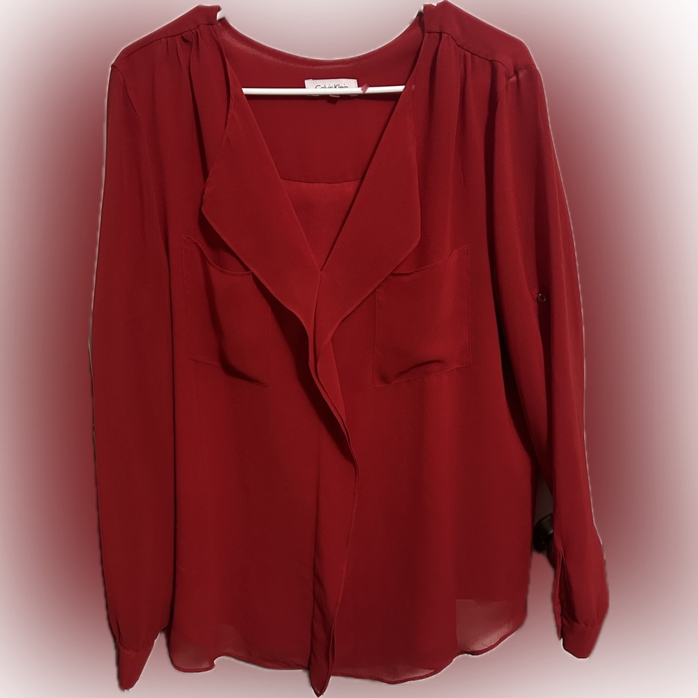 Calvin Klein Deep Red Blouse